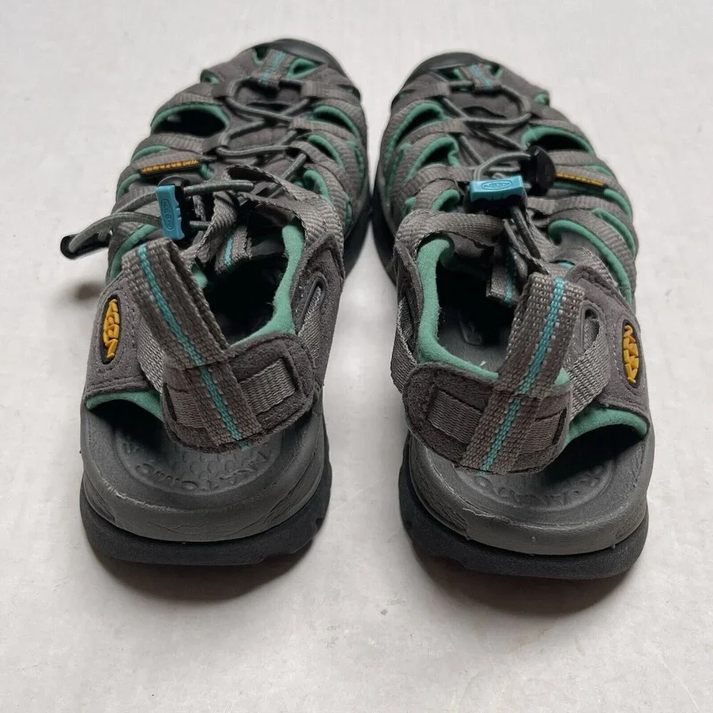 Keen Whisper Fisherman Sandals Womens 6.5 Grey Teal Strappy Vacation Casual - Picture 2 of 7